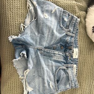 Cotton On Blue Jean Shorts Distressed Relaxed Fit